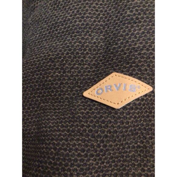 Orvis Men's Brown Sherpa Fleece Lined 1/4 Zip Heavy Pullover Sweater Medium - Picture 5 of 7